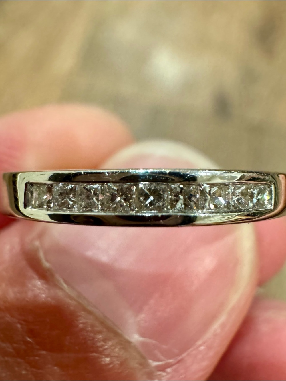 18K White Gold Chanel-Set Diamond Wedding Band
